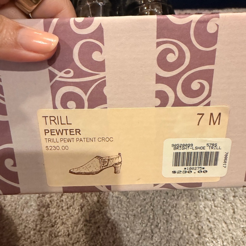 Brighton Thrill Black Crocodile Pattern Heeled Bo… - image 5